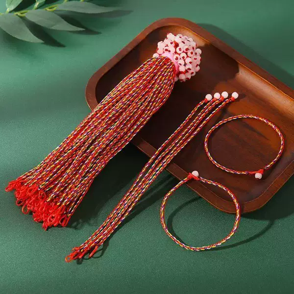 Colorful Rope Handmade Braided Bracelet for Women, Red String, May Dragon Boat Festival, Children's Five-Color Thread, Three-Life Rope, Hand Rope, Dragon Boat Festival