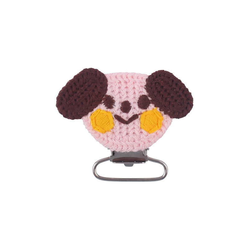 Bebé suministros nuevo ganchillo DIY animal Panda chupete clip bebé conejo clip pezón anti-gota cadena Accesorios