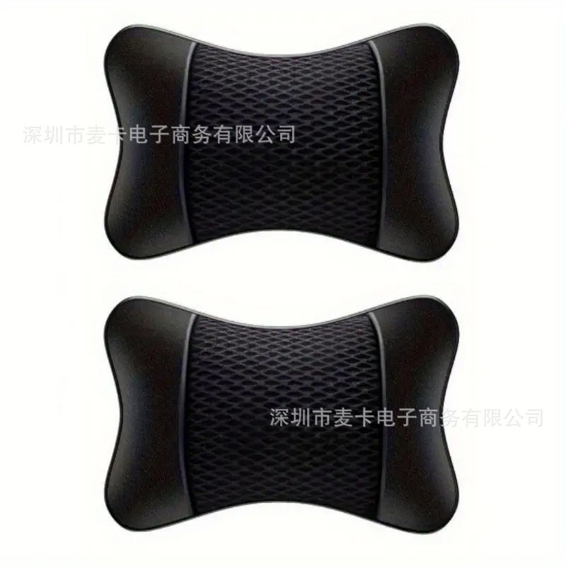 Car Headrest, Car Neck Pillow, Full Leather Polyester Mesh, High Elastic Independent Pillow Core, Breathable Seat Pillow