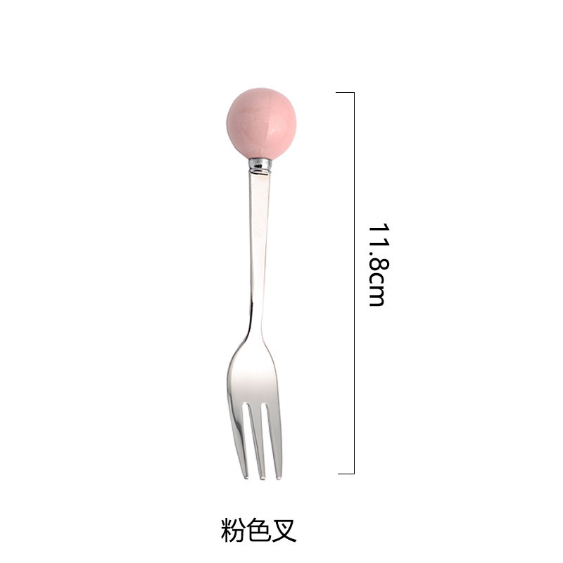 ins水果叉套装甜品叉子收纳罐儿童不锈钢水果签创意ktv小叉子|undefined