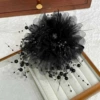 10# Black Peony Flower Bead Chain Clip