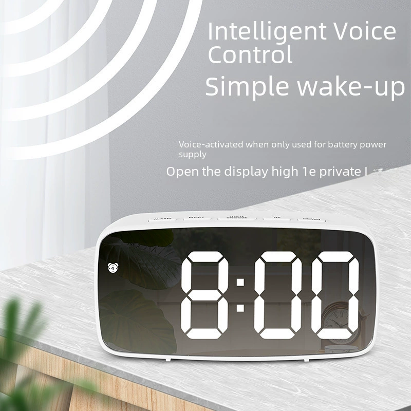 Creative mirror alarm clock multi-function LED clock makeup mirror alarm clock battery plug-in dual-use alarm clock 0711-0712