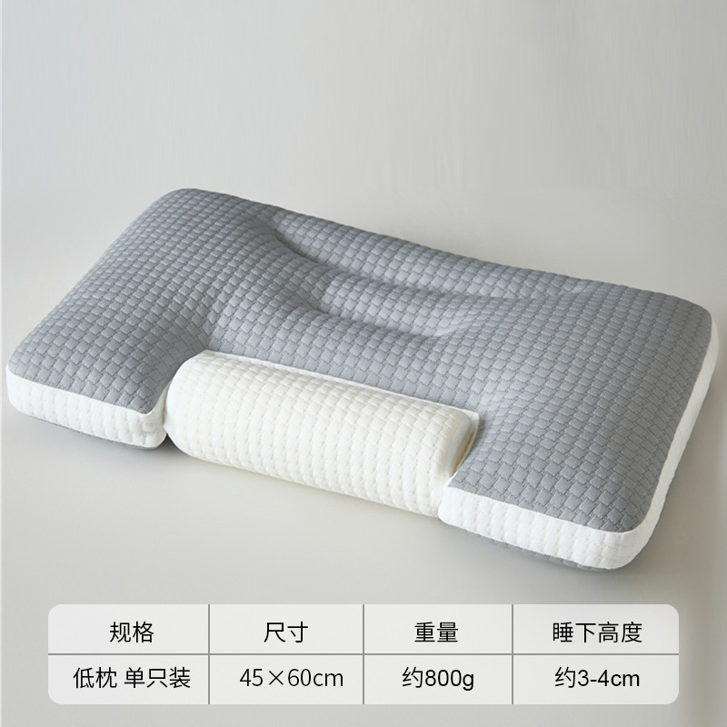 Almohada de espuma viscoelástica cilíndrica, protección de la columna cervical, hogar para adultos, almohada de soporte especial para dormir, un par de hombres con cabeza entera