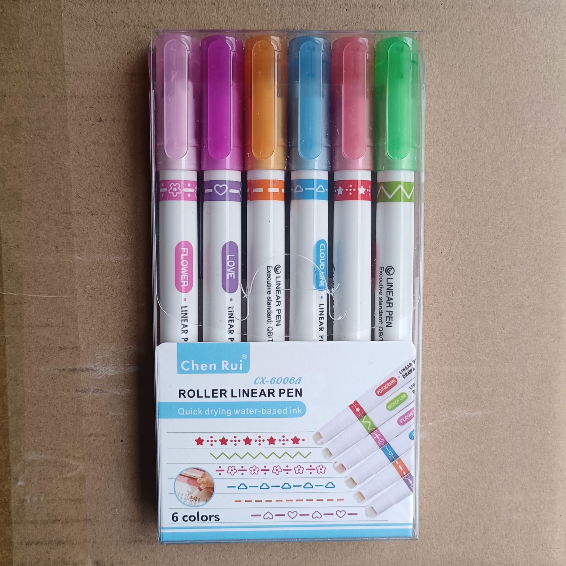 En línea rojo creativo curva pluma en forma de flor Contorno de secado rápido cuenta de mano resalte pluma Color trazo clave onda marcador al por mayor