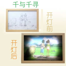 装饰网红爆款壁画灯创意线条灯立体灯光画小夜灯光影氛围相框灯灯