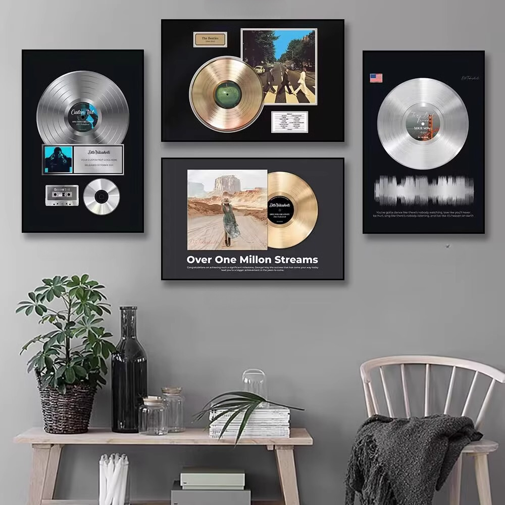 CD de vinilo cuelga pinturas retro americanas cafetería música comedor sala de estar dormitorio lujo ligero alta pintura decorativa image 2