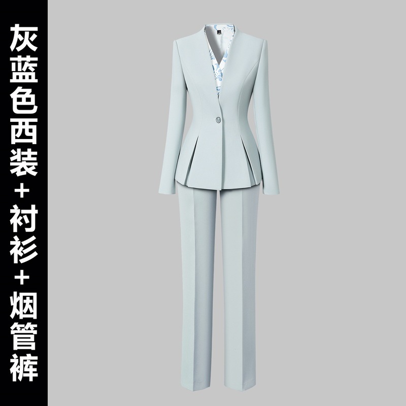 西装套装女秋季职业气质时尚酒店前台工装金店售楼部美容院工作服|undefined