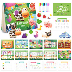 Cross-border farm theme busy book for children's preschool learning toy book, early education enlightenment quiet book