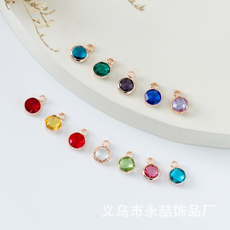 Manufacturer Wholesale 12 Birthstone Round Stainless Steel Single Hanging Bracelet Pendant DIY Jewelry Accessories Earrings Bracelet Accessories Manufacturer Wholesale 12 Birthstone Round Stainless Steel Single Hanging Bracelet Pendant DIY Jewelry Accessories Earrings Bracelet Accessories
