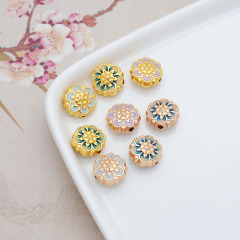 DIY ブレスレットビーズアクセサリーひまわりインゴット幸運と祝福の言葉合金ジュエリービーズブレスレット長寿ロック