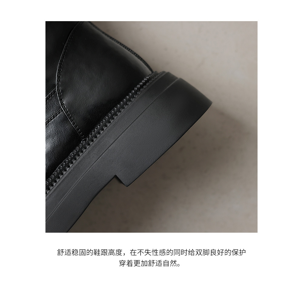 Boot nữ da thật cổ cao đế dày lông ấm mùa đông chống nước — màu nâu chi tiết 21