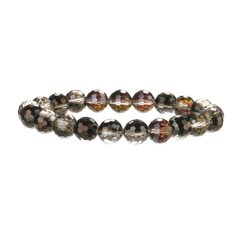 Pulsera de cristal natural multicolor ultrafelante transfronterizo de 10mm pulsera de cuentas elásticas simples multicolor al por mayor