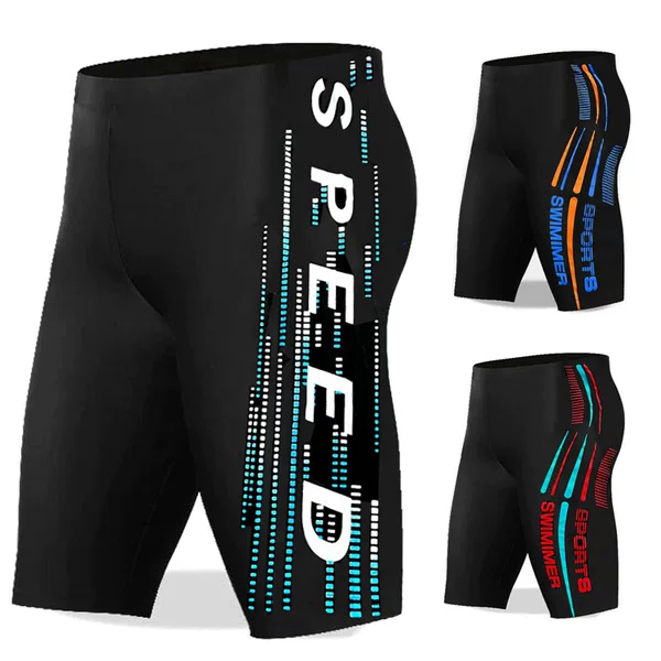 Swimming Trunks Men's Knee-high Five-point Pants 2024 New Men's plus size Quick-drying Adult Anti-embarrassment Hot Spring Vacation Swimming Trunks