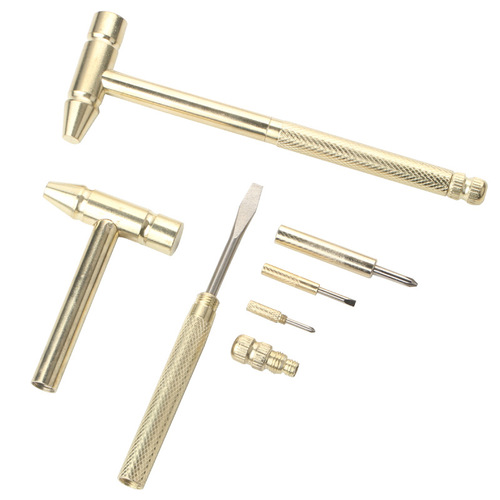 Multifunctional mini small copper hammer for home use. Five-in-one copper-plated hammer with small screwdriver hammer inside.