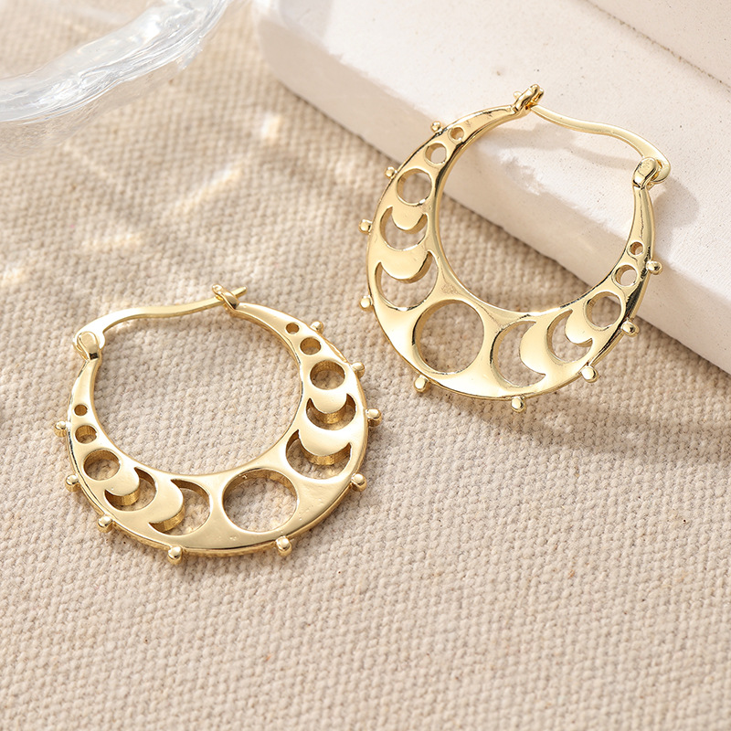 Morning Moon Cross-Border Earrings Retro Classic Couple-Style Hoop Earrings One Piece Dropshipping Bohemian Style