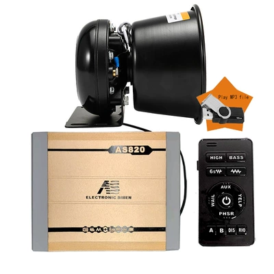 Wireless alarm, high-power loudspeaker, Car horn/tweeter - mp3-function-as820a-host-round-speaker-set-12v