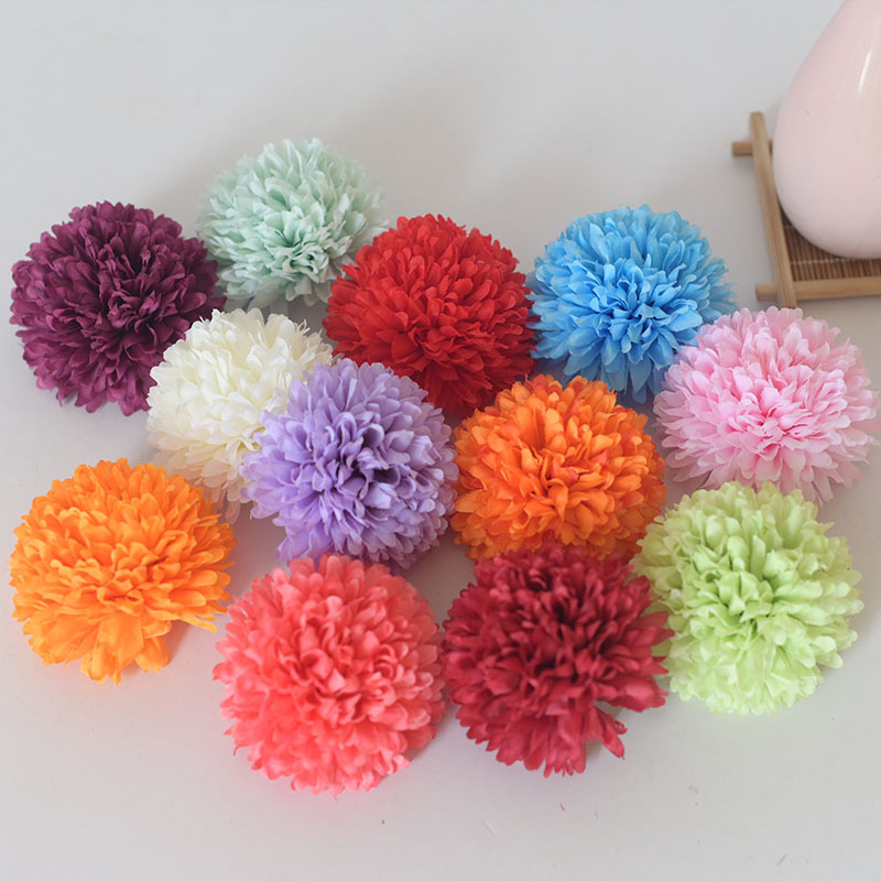 Pantalla fotográfica simulación bola pequeña cabeza de crisantemo colocación en casa ping pong crisantemo flor falsa decoración de auditorio de bodas accesorios de fotografía flor falsa