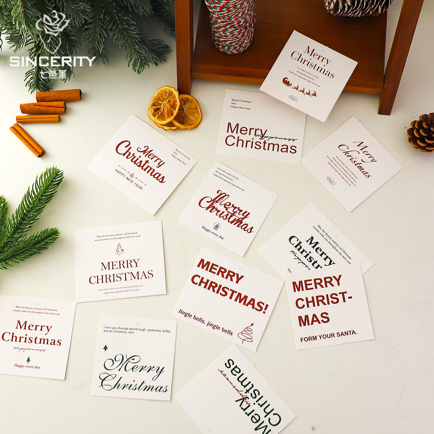 Tarjetas de Navidad de siete colores cordier regalo de regalo tarjeta de decoración diy flores artesanales floristas tarjetas de embalaje de flores