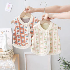 2023春秋兒童馬甲針織毛衣女童洋氣背心嬰幼兒領嬰幼兒洋氣寶寶