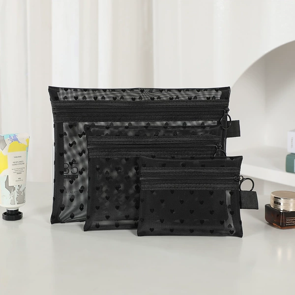 (Side opening) Black large, medium and small