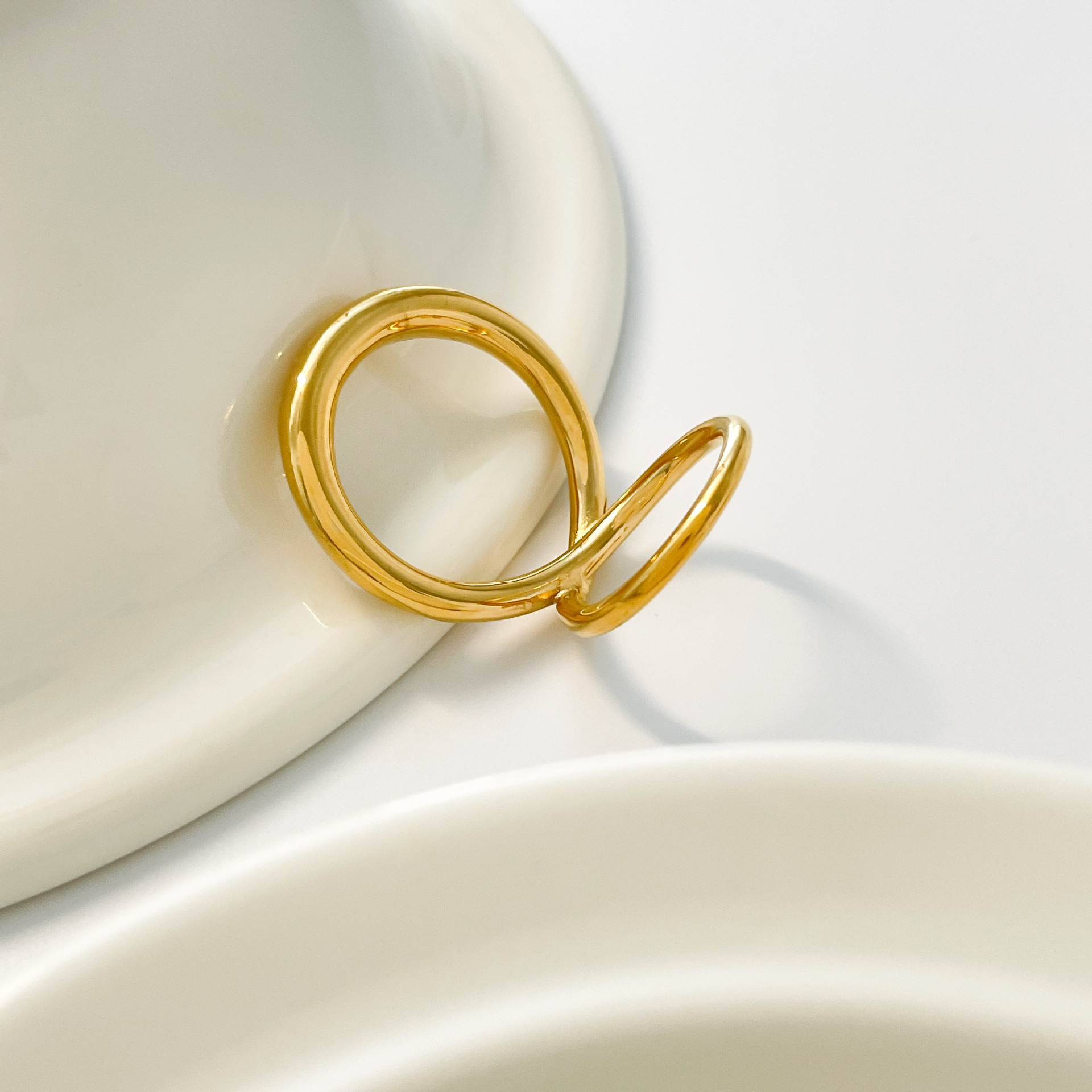 Joyería Al Por Mayor Estilo Simple Estilo Clásico Geométrico Acero Titanio Enchapado Anillos display picture 4