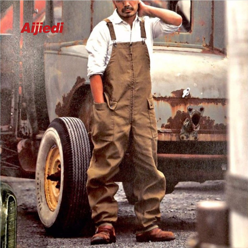 Garage Jeans Cross-Border Camel-Colored Multi-Pocket Overalls European and American Farm Style Cross-Border Aliexpress Men's Pants