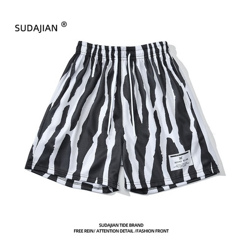 Men's Inseam Short Shorts Basketball Pants, Mesh Style, Loose Fit, Summer Sports Training, Breathable and Quick-Drying, Four-Pocket Fashion Shorts