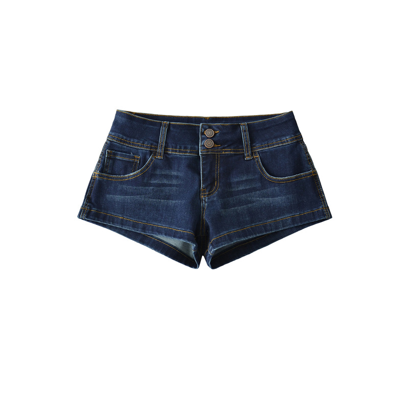 Long-Leg, Waist-Slimming Denim Shorts for Women, Summer 2026, Double-Button, High Elasticity, Comfortable, Slimming, Petite A-Line, Hip-Hugging, Hot Trend