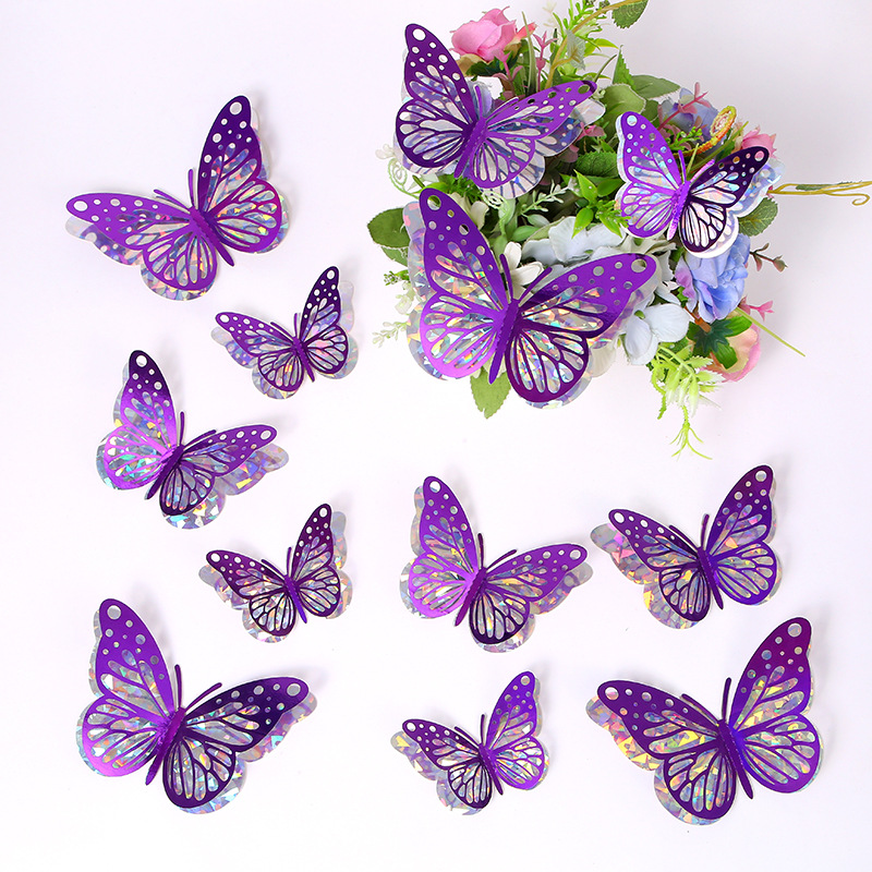 3d Decorative Hollow Butterfly Wall Stickers Double Layer Metal_voghion.com