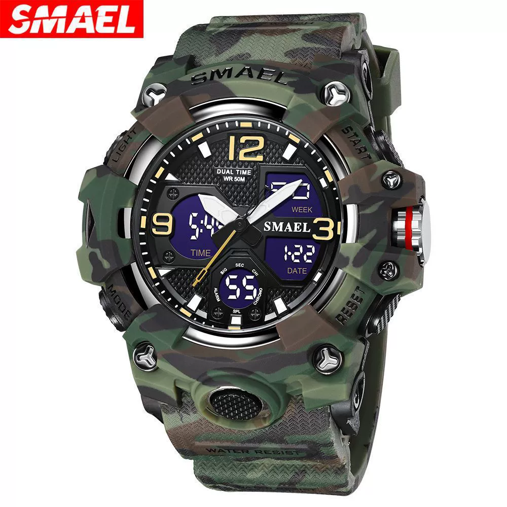 SMAEL/斯麦尔 Camouflage sports electronic travel waterproof universal digital watch