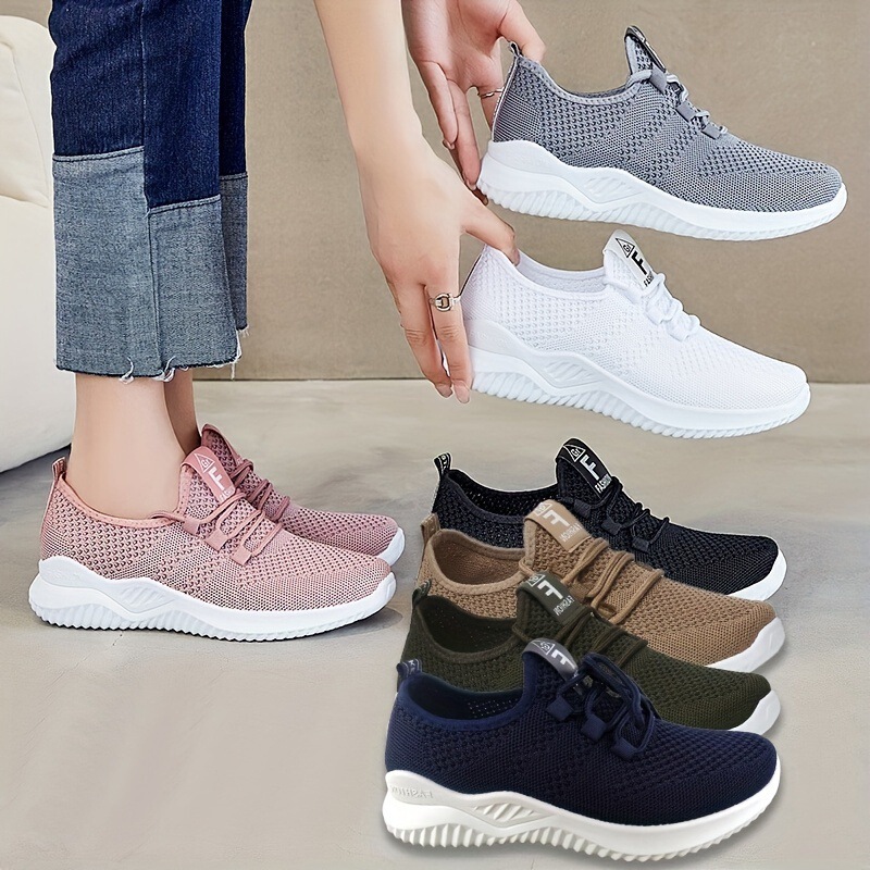 Foreign Trade Cross-Border Women's Fashion Sneakers Pure Color Casual Sports Shoes Lightweight Women's Style