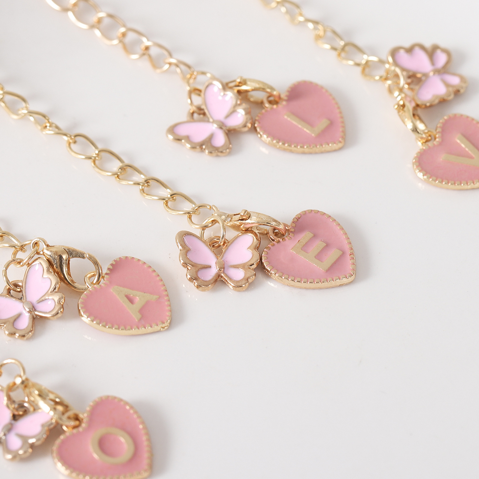 1 Piece Quantity 1 Piece Sweet Letter Heart Shape Butterfly Alloy Enamel Pendant