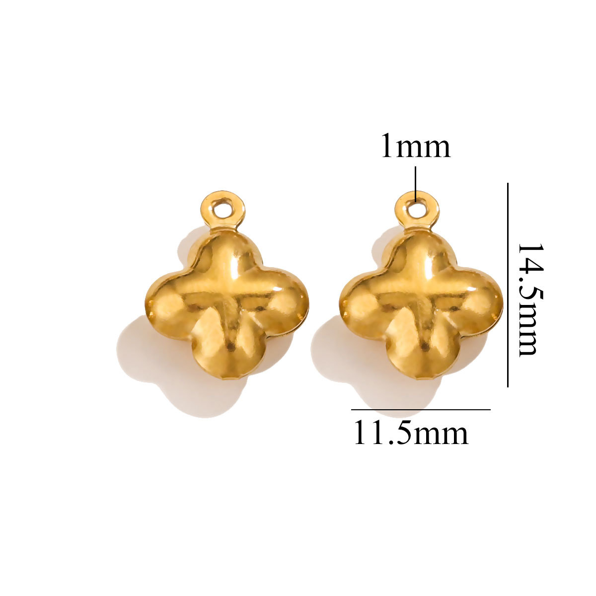 Conchas marinas transfronterizas de acero inoxidable chapado en oro 18K amor pequeño colgante pulsera joyería DIY colgante hecho a mano al por mayor