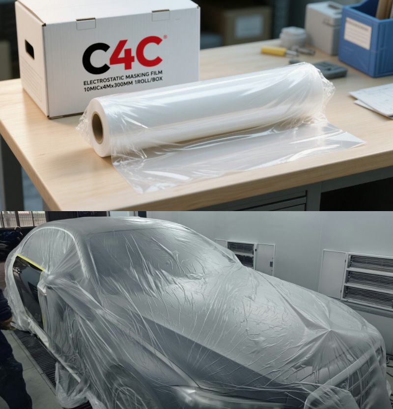 Large Size 4.8mx100m PE White Translucent Full Car Spraying Protective Plastic Film