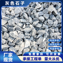 灰色砾石灰石子批发工程铺路枯山水造景胶粘石水洗石用灰色石子