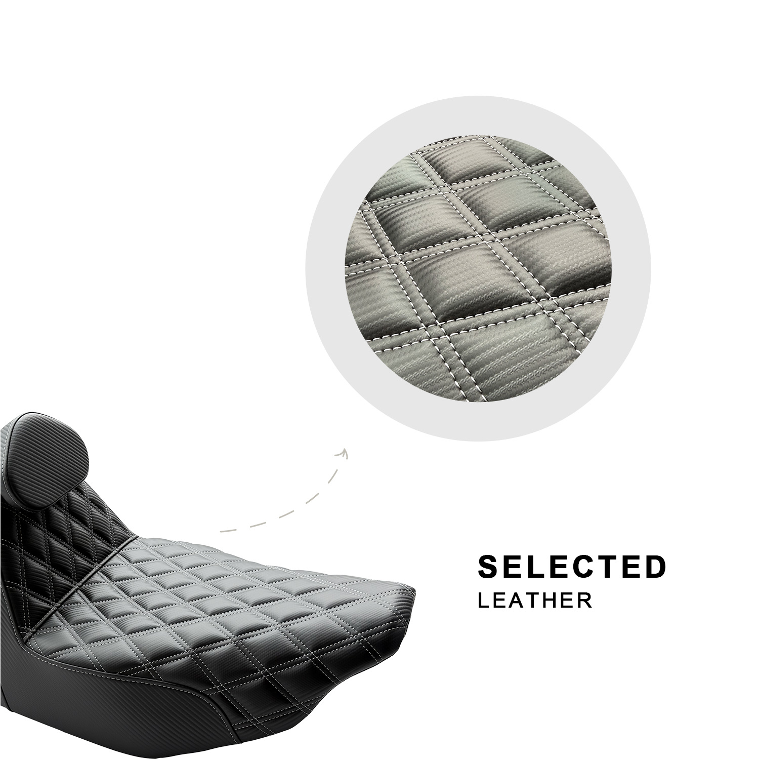 Motorcycle Seat Cushion Suitable for Harley 23.5-26 Road Glide, Road King, Step Seat Cushion Without Gel