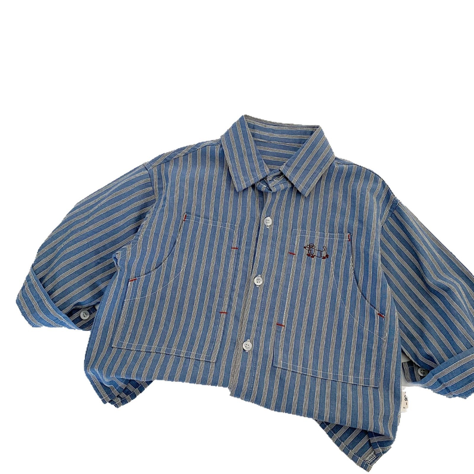 Camisas infantiles Mai Bao 2025 otoño chaqueta retro de estilo extranjero para niños nuevos productos coreanos camisa universal