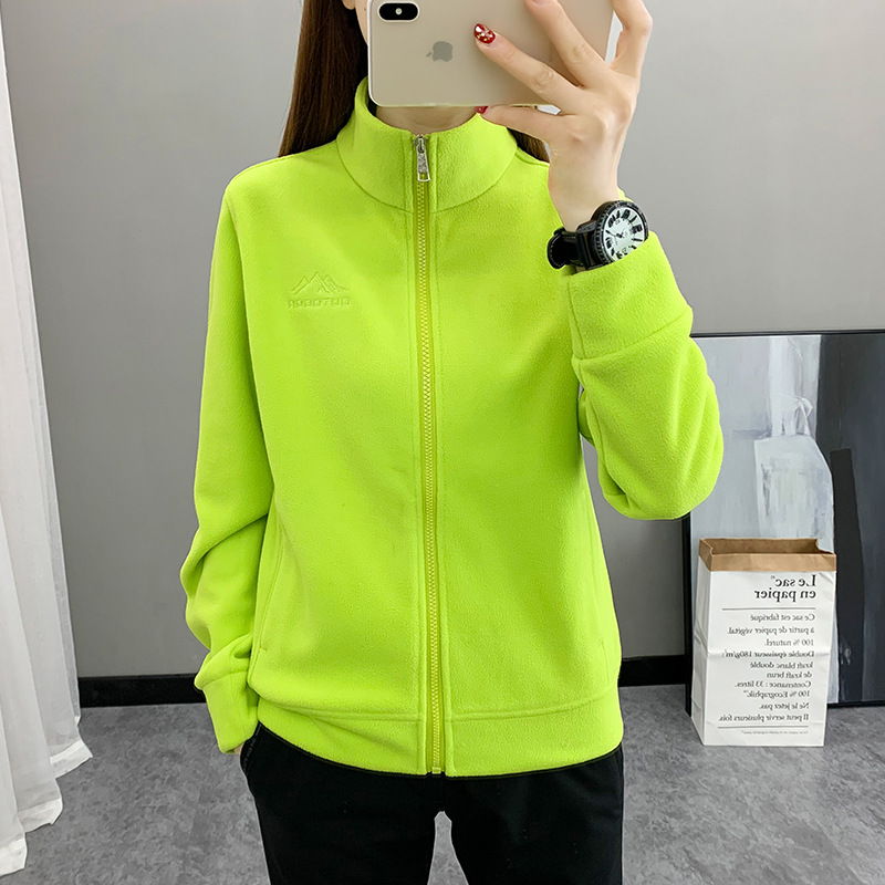 Women's Outdoor Sports fleece jacket warm breathable mountaineering thickened jacket liner polar fleece jacket cardigan