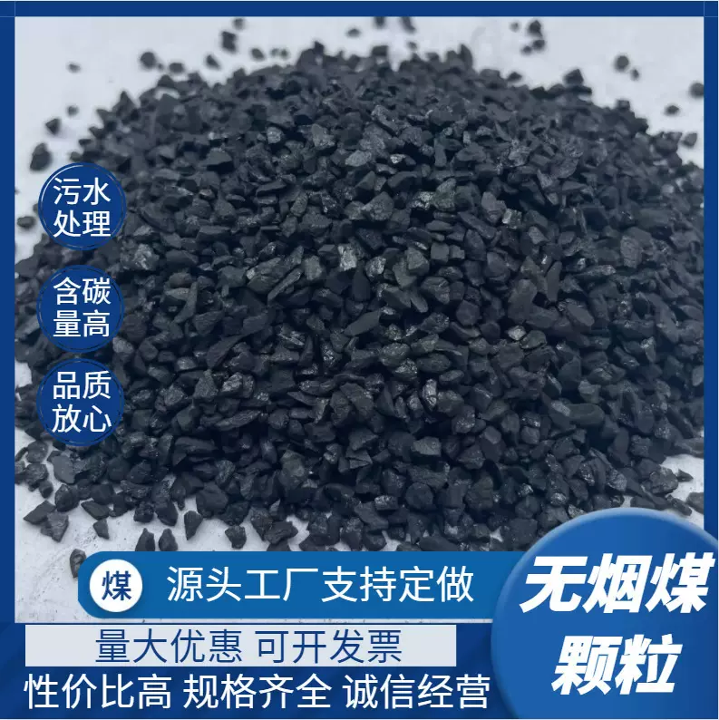 1-2mm无烟煤滤料工业水处理 水洗无烟煤厂家耐酸碱 效果好无烟煤
