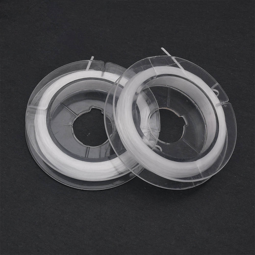Eje pequeño transparente 0,8mm línea elástica línea plana línea elástica blanca línea de cuentas DIY línea elástica plana accesorios de joyería