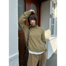 木兰 天丝羊毛高领毛衣女2025十三行秋冬新款纯色百搭针织衫57855