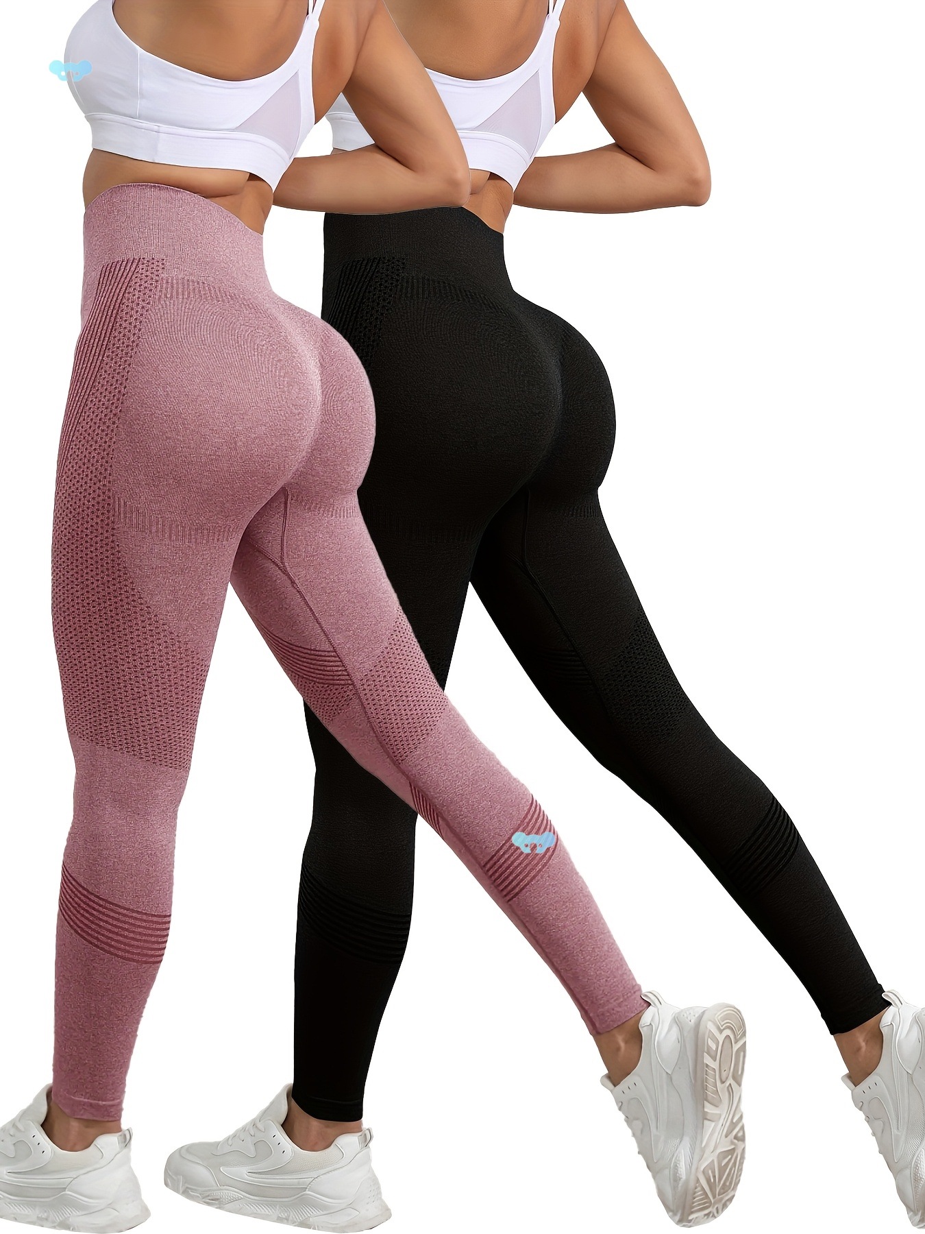 [High-Waisted Yoga Pants] 2-Pack High-Waisted Cropped Yoga
