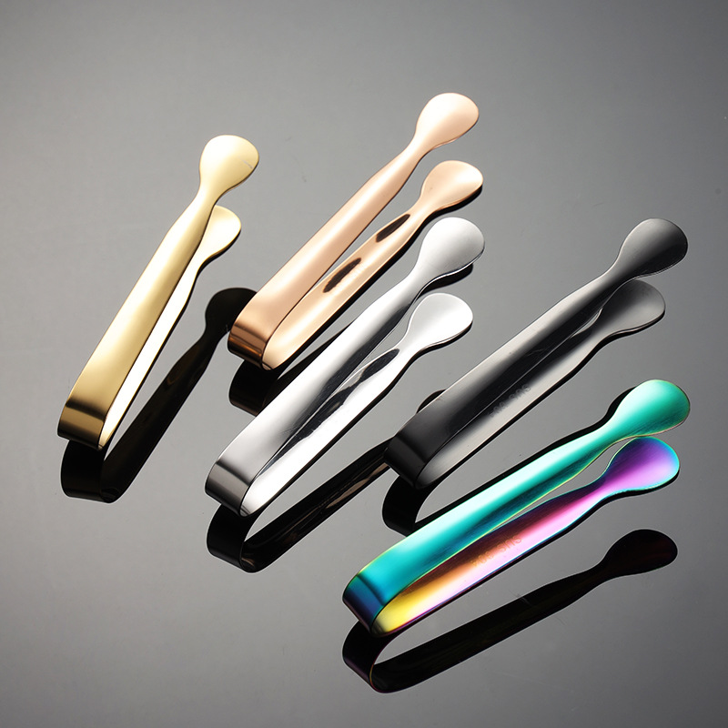 Aion 304 stainless steel round head sugar clip small ice clip titanium plated colorful hotel towel clip food clip