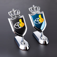 专用于凯美瑞 CHR车标外观立标改装皇冠爆改配件金属装饰用品