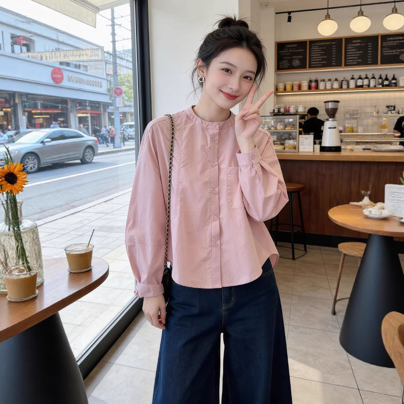 Gentle Style Design and Elegant Round Neck Long-Sleeved Shirt for Women 2026 Autumn New Loose Single-Breasted Top A10492 Gentle Style Design and Elegant Round Neck Long-Sleeved Shirt for Women 2026 Autumn New Loose Single-Breasted Top A10492