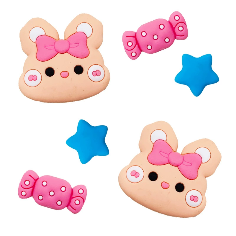 Розовый мультяшный кролик пещера обувь обувь цветочная обувь аксессуары DIY пещера обувь аксессуары обувь декоративная обувь аксессуары