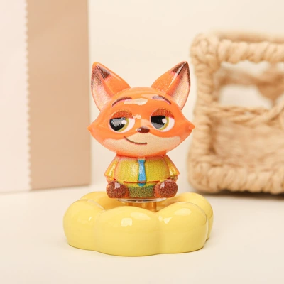 gift, wholesale for stalls — Car ornaments - crazy-fox-yellow-ceramic-base