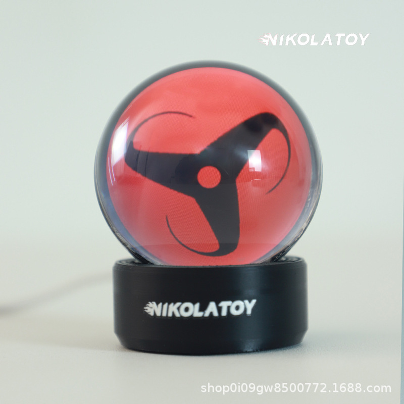NIKOLATOY创意宇智波佐助万花筒写轮眼带LED音乐律动显示桌面摆件|undefined