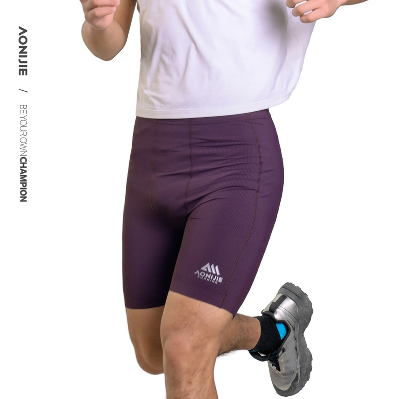 Onijie Sports Tight Shorts Men's Outdoor Fitness Running Compression Pants Training Five-Point Pants Trail Running Shorts