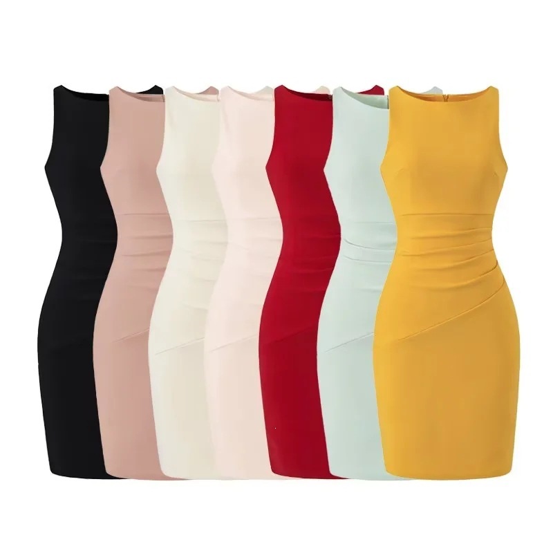 Solid color summer dress sleevless